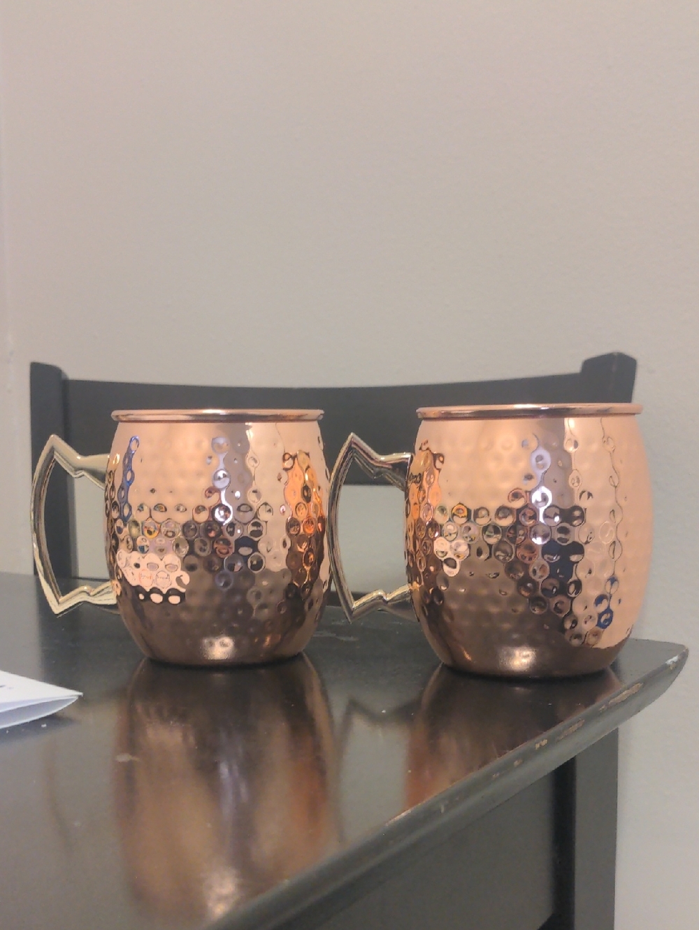 Copper Hammered Moscow Mule Mug With Brass Handle Set of 2 Drinking Enjoyment
